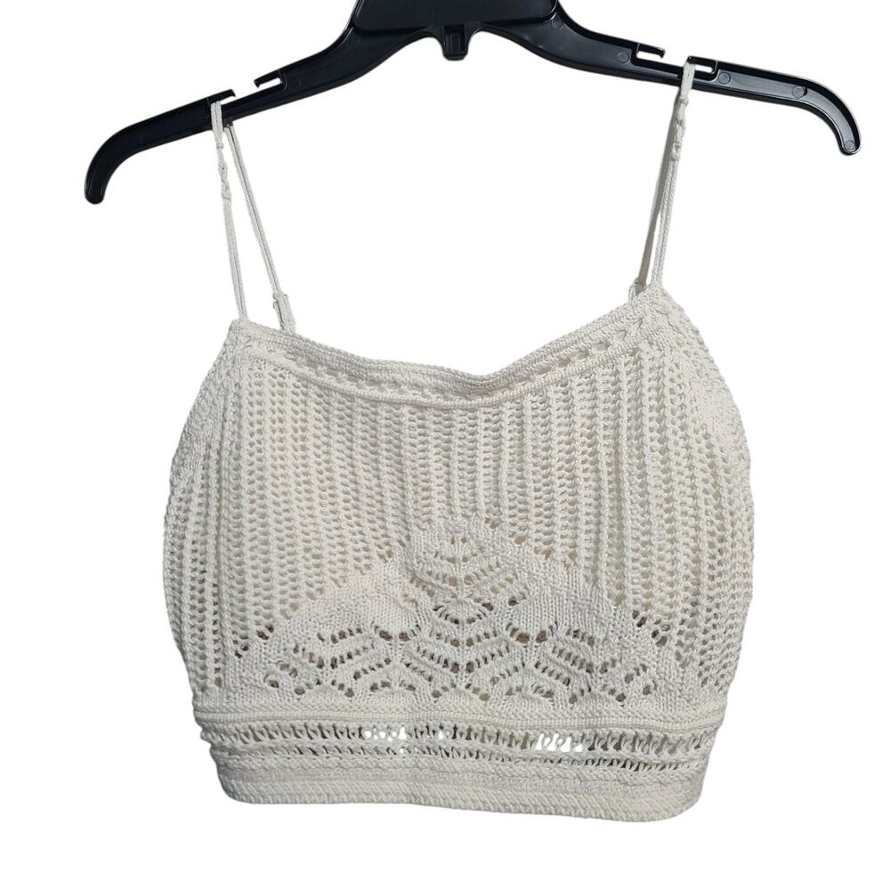 Abercrombie & Fitch Cream Crochet Style Macrame Tank Size XS NWT